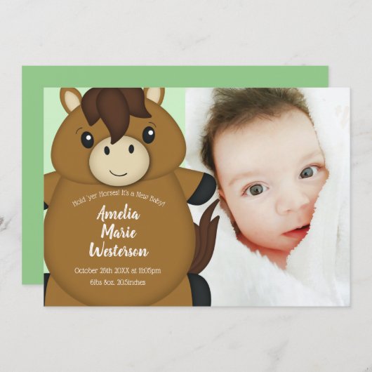 Baby shower kaart (Voorkant / Achterkant)