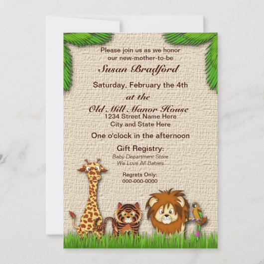 Baby shower kaart (Achterkant)