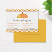 Baby shower Kaart grote pompoenvoorspellingen