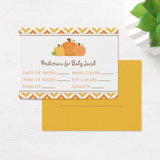 Baby shower Kaart grote pompoenvoorspellingen (Bureau)