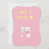baby shower kaart HET IS EEN MEISJE (Achterkant)