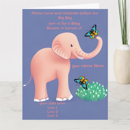 Baby shower-kaart kaart (Voorkant)