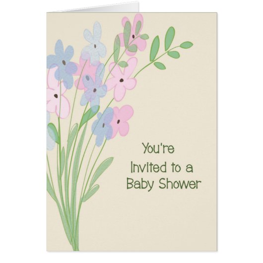 Baby shower Kaart met roze en blauwe dagen (Voorkant)