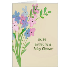 Baby shower Kaart met roze en blauwe dagen