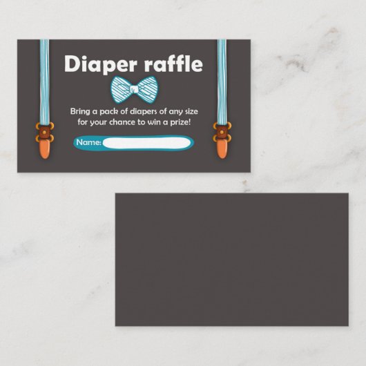 Baby shower Kaart Raffle Little Man (Voorkant / Achterkant)