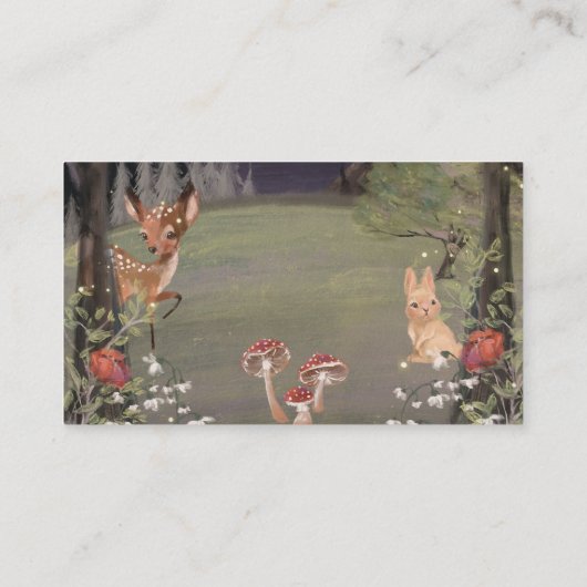 Baby shower Kaart van Enchanted Woodland Diaper Ra (Achterkant)