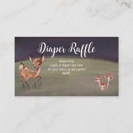 Baby shower Kaart van Enchanted Woodland Diaper Ra (Voorkant)