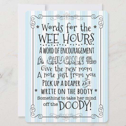 baby shower Kaart voor luier (Voorkant)