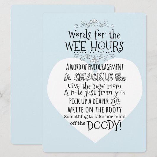 baby shower Kaart voor luier (Voorkant / Achterkant)