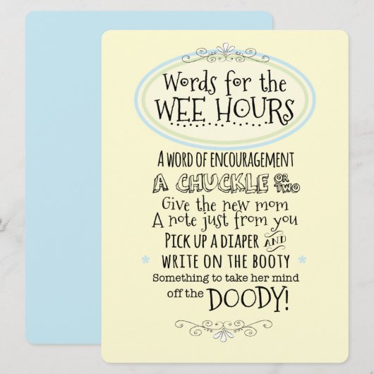 baby shower Kaart voor luier (Voorkant / Achterkant)