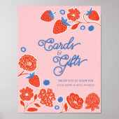 Baby shower Kaarten & Geschenken Bessen & Bloemen Poster (Voorkant)