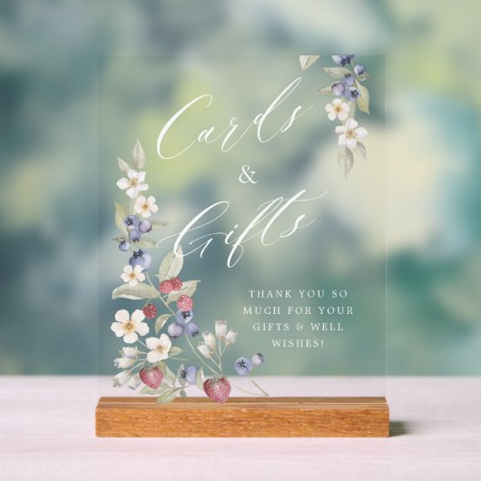 Baby shower Kaarten & Geschenken Wilde bessen & Bl Acryl Bord (Neutraal)