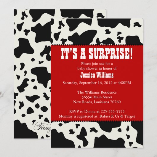 Baby shower Kabelafdrukken Kaart (Voorkant / Achterkant)