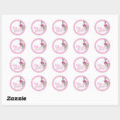 Baby shower kangoeroe zakje van roze harten sticke ronde sticker (Vel)