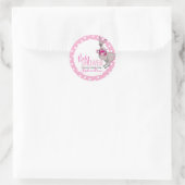 Baby shower kangoeroe zakje van roze harten sticke ronde sticker (Tas)