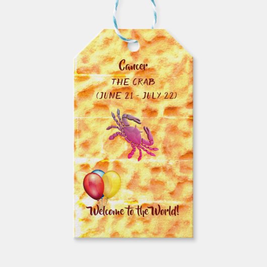 Baby shower - Kanker / Krab Cadeaulabel (Voorkant)