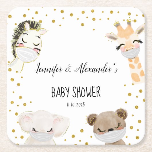 Baby shower kartonnen onderzetters (Voorkant)