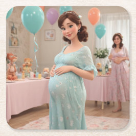 Baby shower kartonnen onderzetters