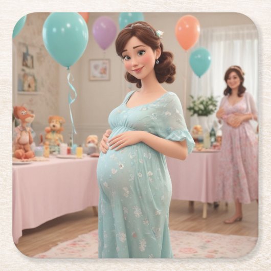 Baby shower kartonnen onderzetters (Voorkant)