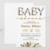 Baby shower katoenafval Uitnodiging (Voorkant / Achterkant)