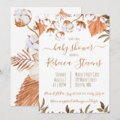 Baby shower katoenbloem Waterverf Kaart (Voorkant / Achterkant)