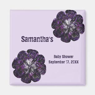 Baby shower Keepomwille Purple Flowers Baby Girl Magneet
