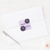 Baby shower Keepomwille Purple Flowers Baby Girl Vierkante Sticker (Envelop)