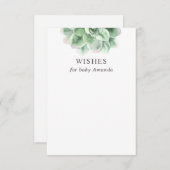 Baby shower Keepsake | Succulent Wensen voor Baby Informatiekaartje (Voorkant / Achterkant)