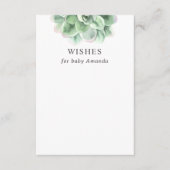 Baby shower Keepsake | Succulent Wensen voor Baby Informatiekaartje (Voorkant)