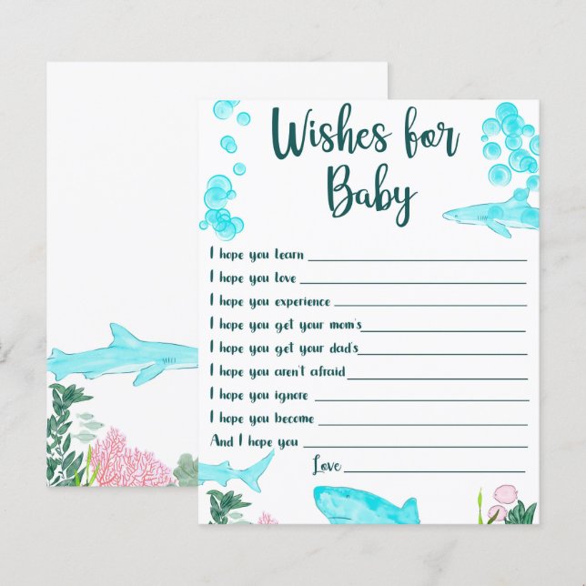 Baby shower Keepsake Wensen voor Baby (Voorkant / Achterkant)