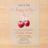 Baby Shower Kers op de Taart Acryl Uitnodigingen (Voorkant)