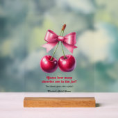 Baby Shower Kersen Raadspel Acryl Bord (Neutraal)