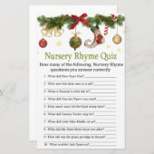 baby shower kerst met Nursery Rhyme Quiz (Voorkant / Achterkant)
