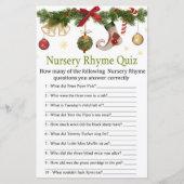 baby shower kerst met Nursery Rhyme Quiz (Voorkant)