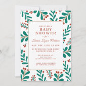 BABY SHOWER | Kerst Mistletoe & Holly Kaart (Voorkant)