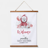 Baby shower kerstblad Beer feestdag Hangend Wandkleed (Voorkant)