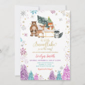 Baby shower kerstbomen Winter Woodland Kaart (Voorkant)