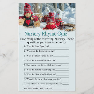 baby shower kerstgnome Nursery Rhyme Quiz
