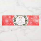 Baby shower kerstkerstkerstkerstkerstSanta Elephan Waterfles Etiket (Enkel label)