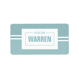 Baby shower, kerstman blauwe date etiket