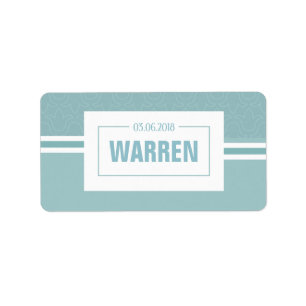 Baby shower, kerstman blauwe date etiket
