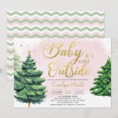 Baby shower kerstmis kaart (Voorkant / Achterkant)