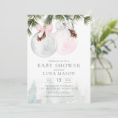 Baby shower kerstmis kaart (Staand voorkant)