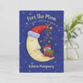 baby shower Kerstmis over de maan Kaart (Staand voorkant)