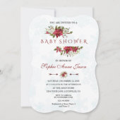 Baby shower kerstmis Poinsettia Snowflakes Kaart (Voorkant)