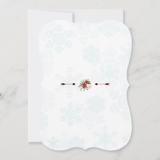 Baby shower kerstmis Poinsettia Snowflakes Kaart (Achterkant)