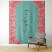 Baby shower kerstmis Poinsettia Wandkleed (In situ)