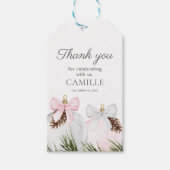 Baby shower kerstroze meisje cadeaulabel (Voorkant)