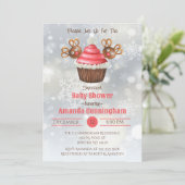 Baby shower kersttaart kaart (Staand voorkant)