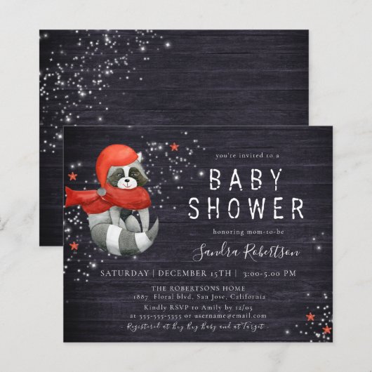 Baby shower kerstvakantie met rotting (Voorkant / Achterkant)